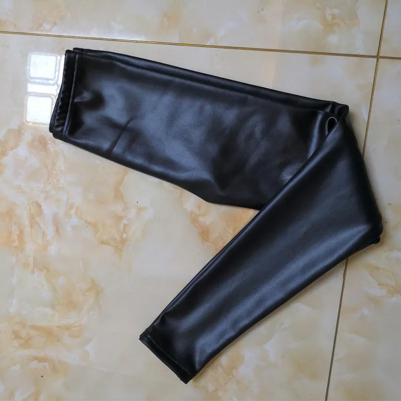 
New 2021 winter Custom Kids Children Leather Leggings Wholesale Custom Tight Leather Winter Soft Children thin Leggings 