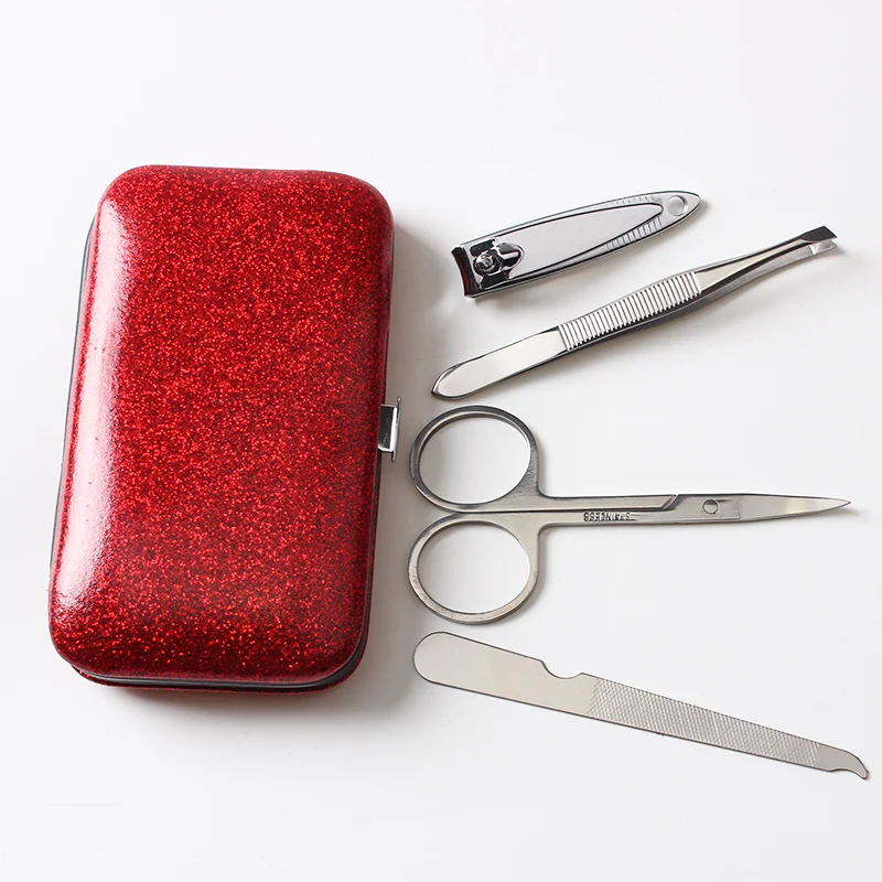 Display gift box packing 4pcs nail care kits bling manicure set