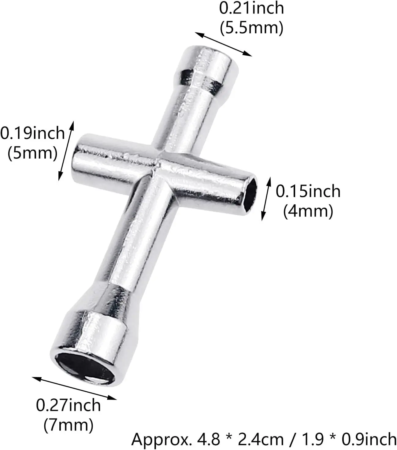 CISIVIS 4-Piece Adjustable Steel Wheel Wrench Set Chrome Finish CRV Screw Nut Wrenches for RC Model Car Truck Mini Spanner