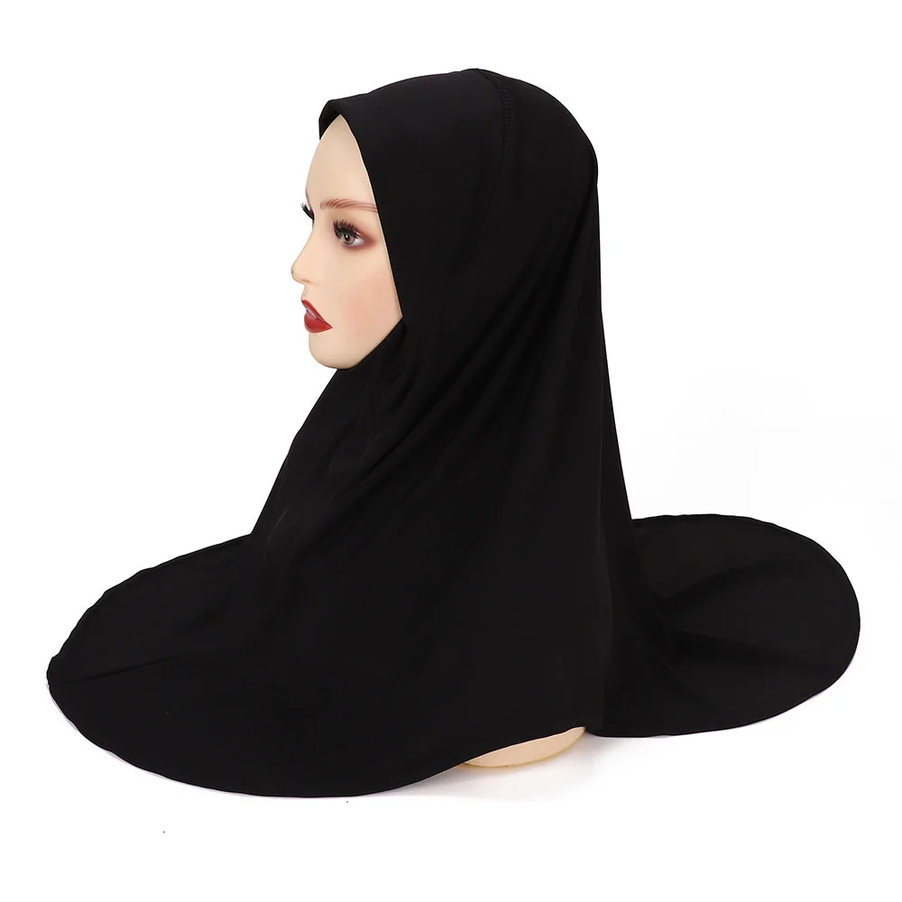 High Quality Ready to Wear Muslim Hijab Jersey Scarf Islamic Solid Headscarf Foulard Femme Musulman Wrap Bandana