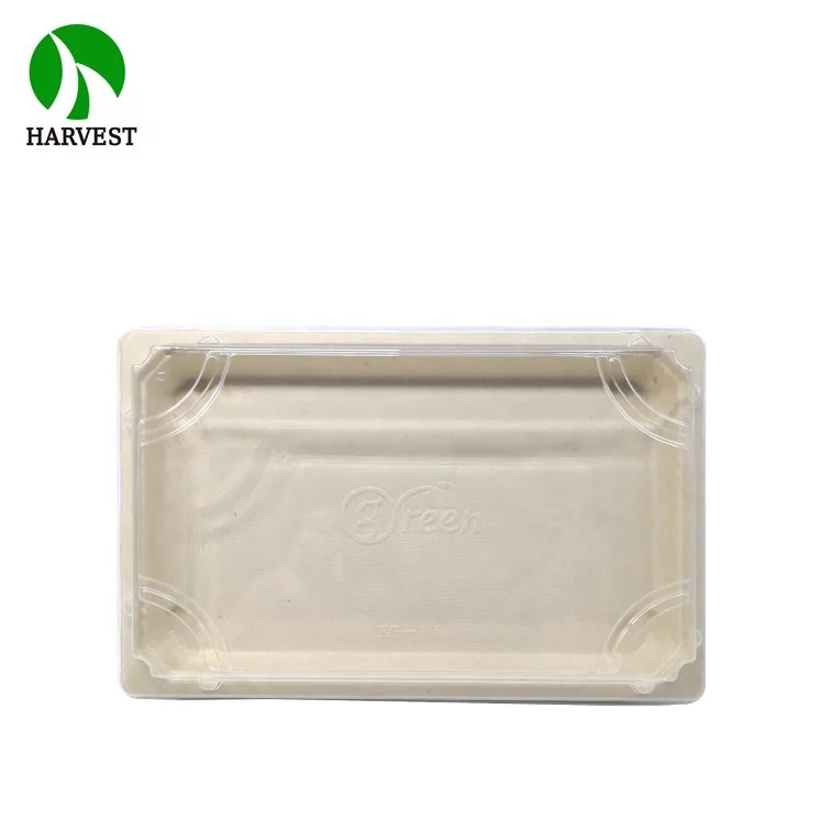 Eco Friendly Disposable Biodegradable Bamboo Pulp Take Away Plates For Food