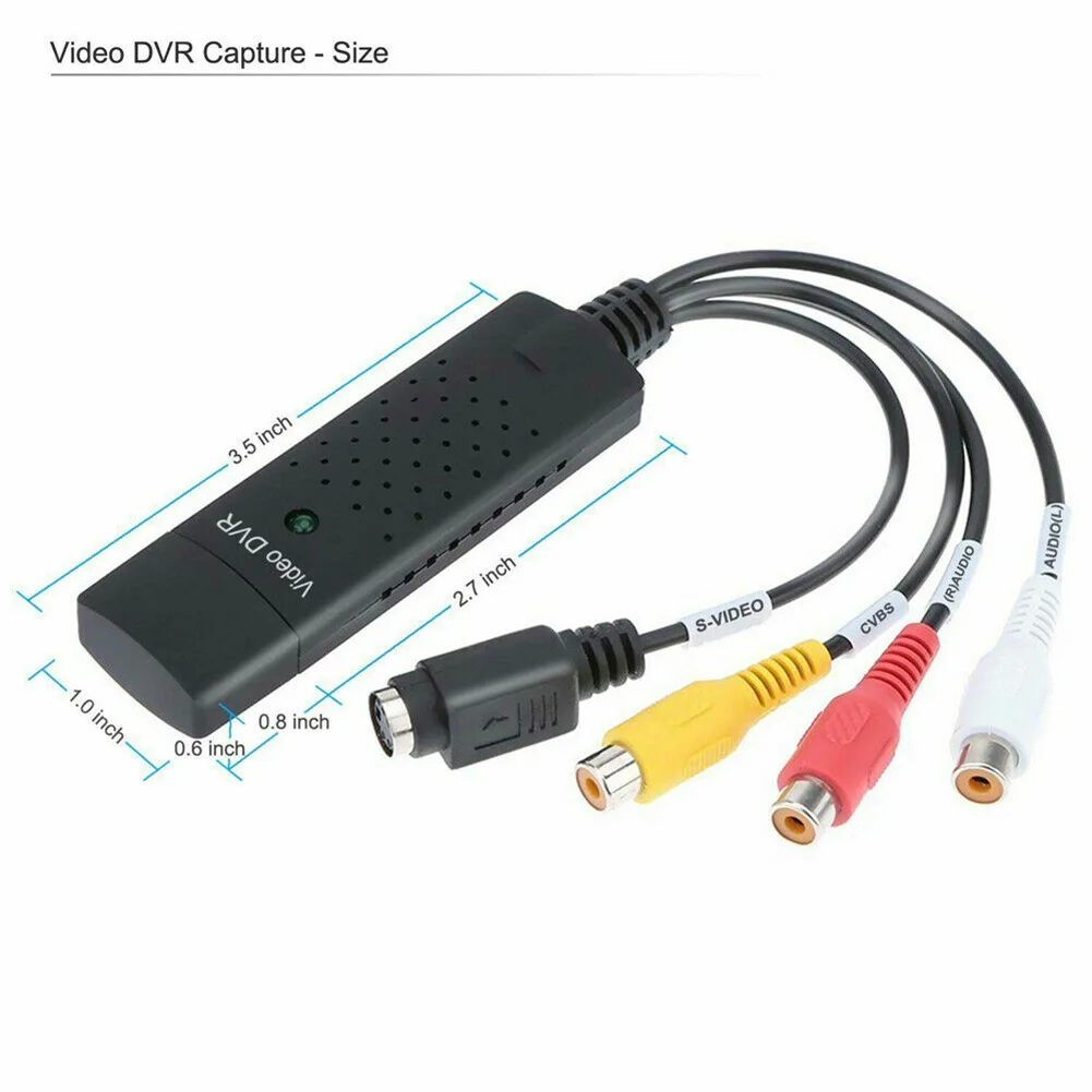  Конвертер VHS в ПК преобразователь USB 2 0 аудио Box VCR TV цифровой AV захват адаптер с поддержкой