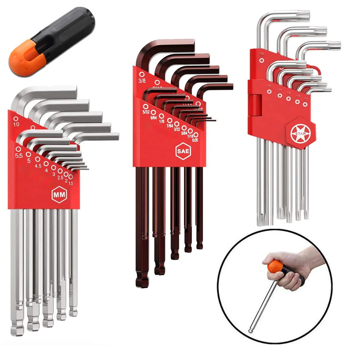 Длинные Руки шаровое окончание SAE/MM/TORX S2 сталь 35 шт. полые гаечный ключ Набор шестигранных ключей с силой помогает Т-образной