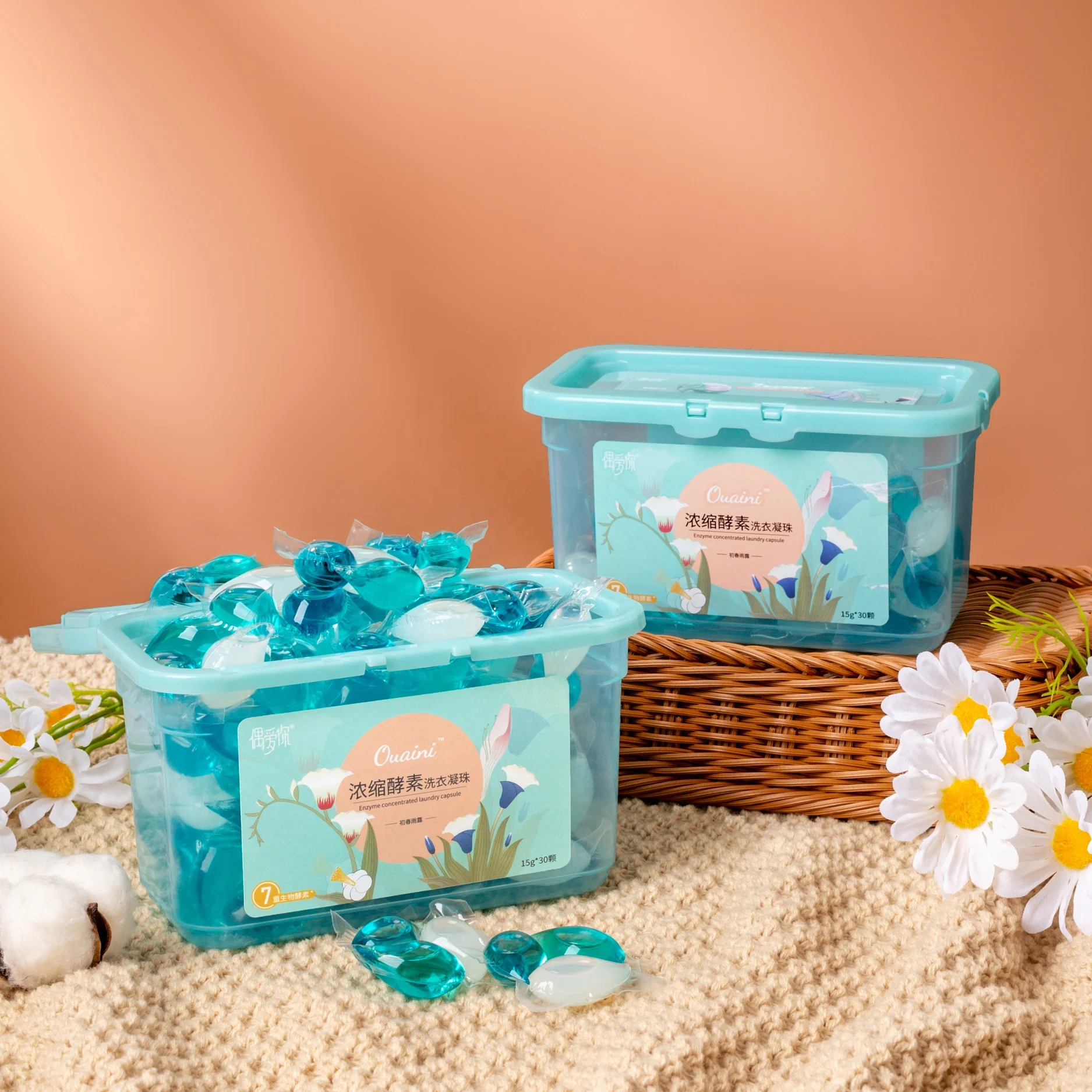 2024 NEW OEM/ODM 3 in 1 Laundry Detergent Pods 4 Seasons Floral Long Lasting Fragrance Laundry Detergent Capsule Washing Pod