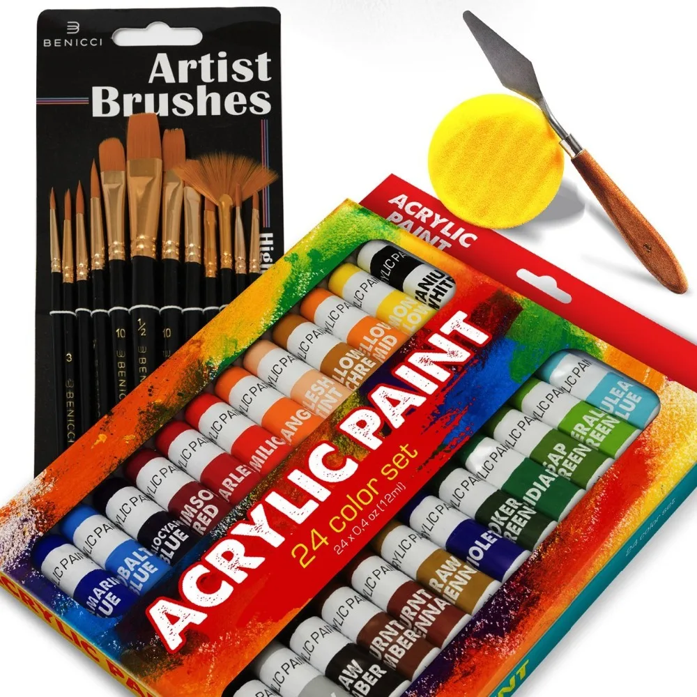 
24 colors Acrylic paint set  (1600259278133)