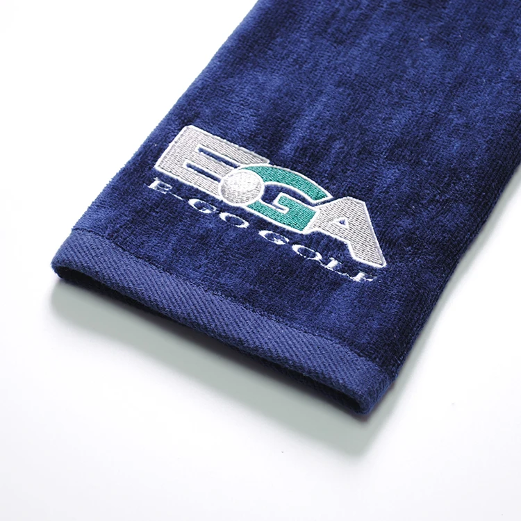 High quality stock custom embroidered towel golf towel cotton