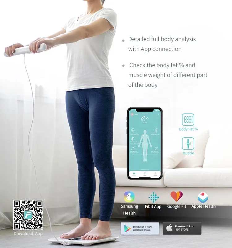  Цифровые Смарт-весы с приложением IOS и Android для анализа веса тела 180