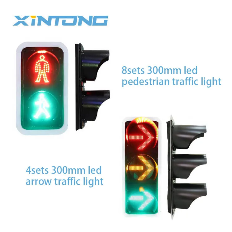 XINTONG Traffic light manufacturers 100mm/200mm/300mm red green led pedestrian railway signal lights traffic light set 12-24vdc