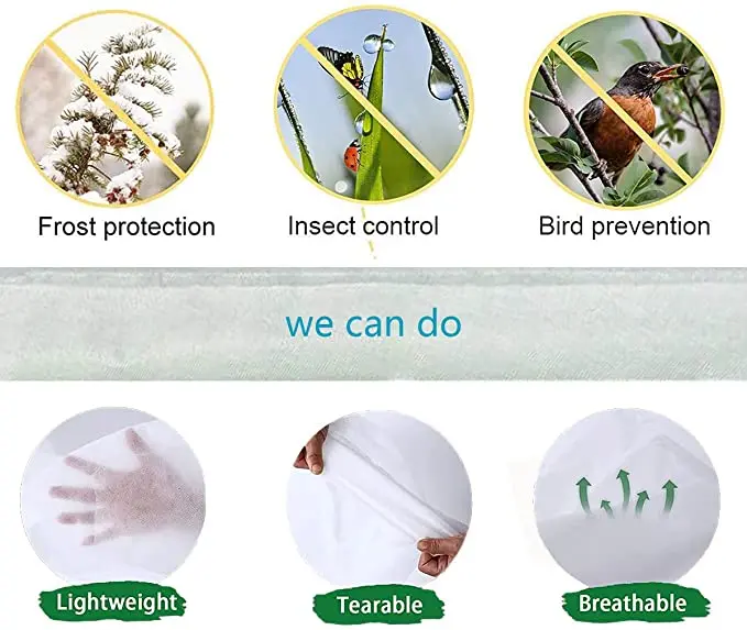 Garden Plant Cover Freeze Protection Winterize Cover Winter Frost Floating Row Cover for Cold Weather & Plant Growth