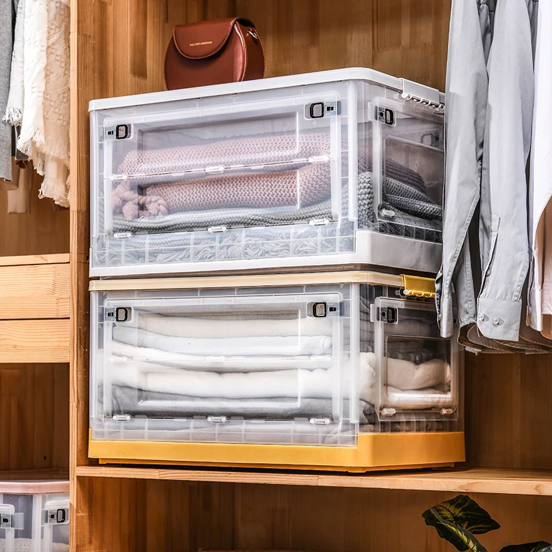 cloth storage box detachable storage container with side drop open door stackable toy organizer books container