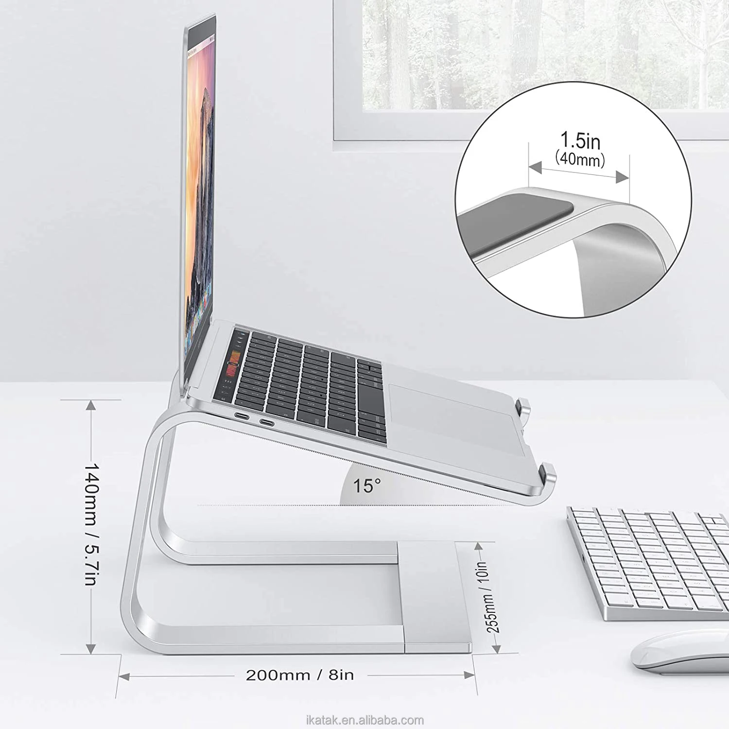 IKATAK Ergonomic Aluminum Detachable Notebook Mount Holder Laptop Stand