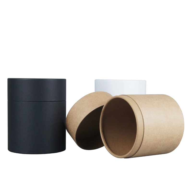 Customized biodegradable food cylinder simple tea, milk powder kraft paper cans, moisture-proof aluminum film food paper tube