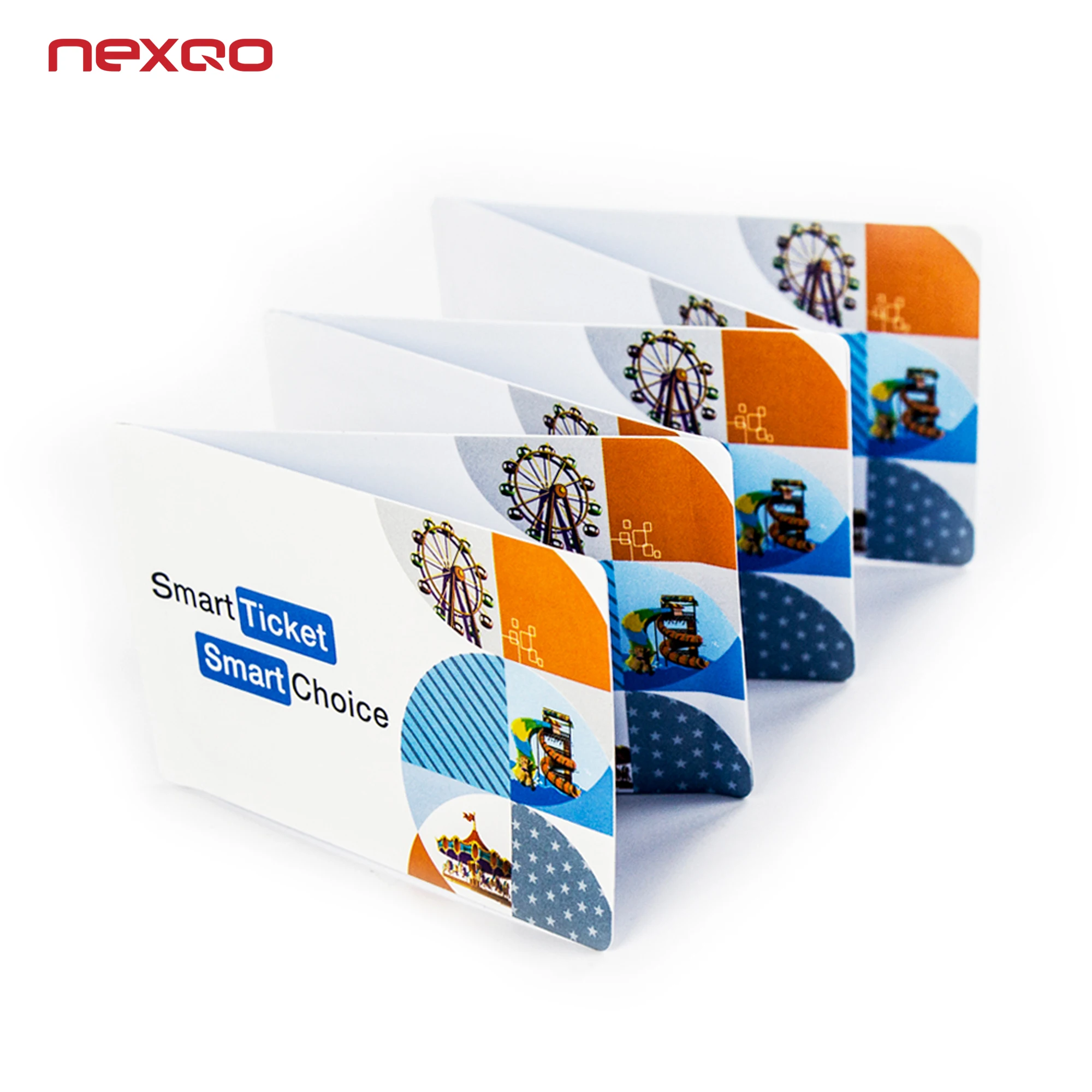 Nexqo fanfold RFID paper/PVC ticket with barcode