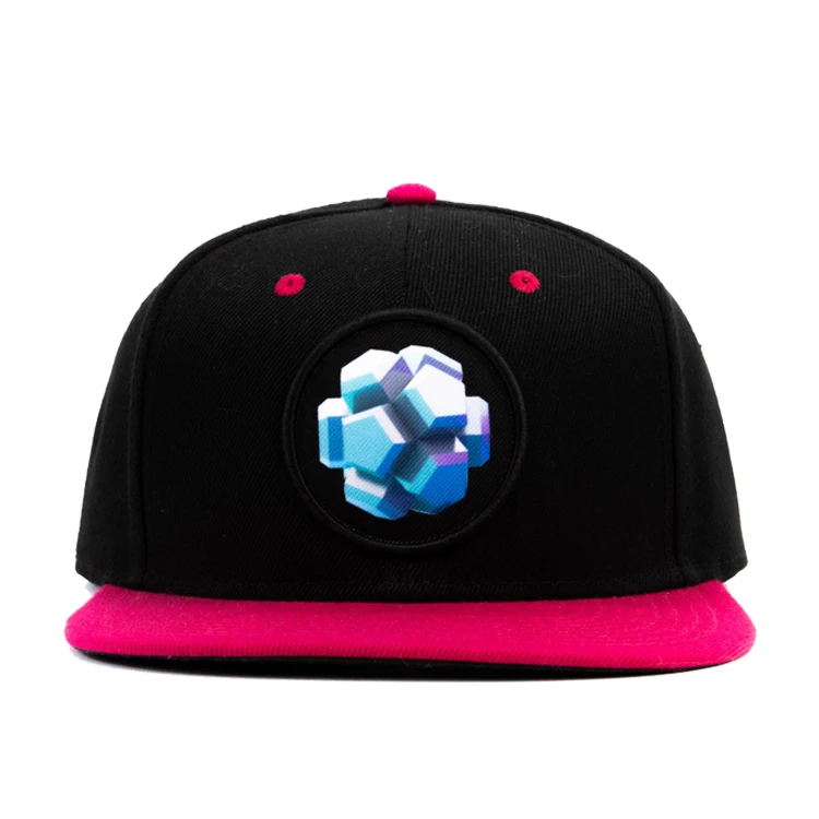 Cheap Oem Flat Bill No Logo Snap Back Two Color Gorra Cap Custom 3D Slogan Embroidery Woven Patch Snapback Hat Cap