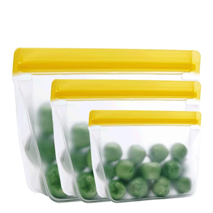 
Custom LOGO Reusable Leakproof Sandwich Snack Ziplock PEVA Food Storage Bag 