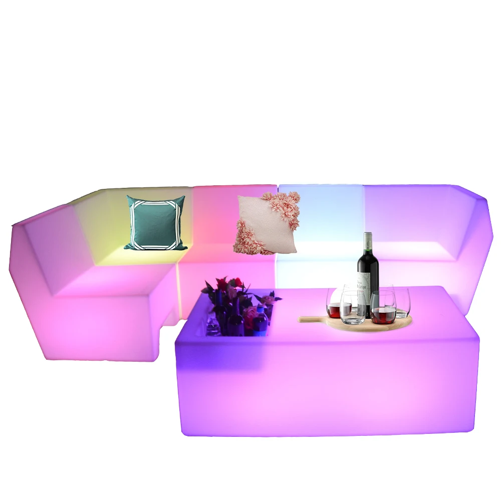 
garden patio nightclub led lights light up luminous LED CUBE chair seat for outdoor event party wedding 