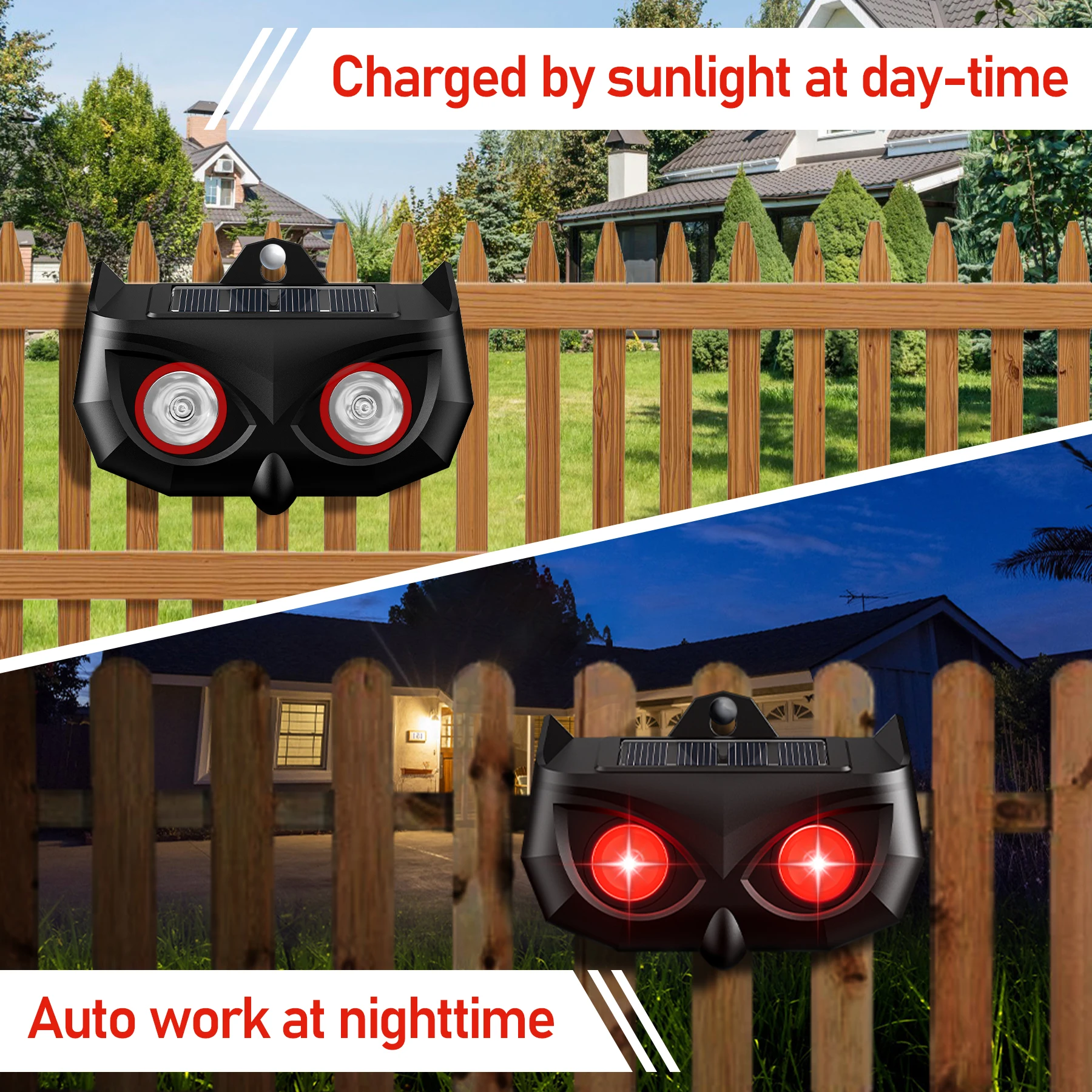 Animal Repeller for Skunk Solar flame Light Outdoor Animal Deterrent Devices Nocturnal Animal Repeller