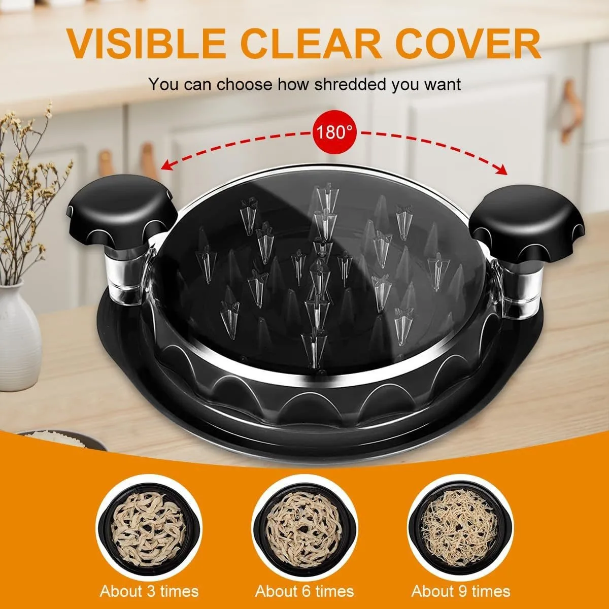 Bbq Plastic Round Handles shredder/dishwasher Safe Household Items Chicken Shredder Tool Manual Transparent Meat Shredder