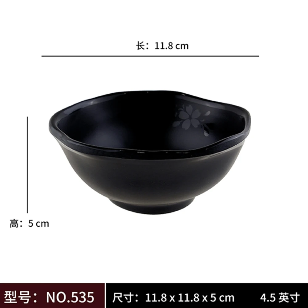 SEBEST Factory Wholesale Dinnerware Restaurant Matte Rice Bowl Sauce Bowl Melamine Ware Black dipping sauce bowl melamine