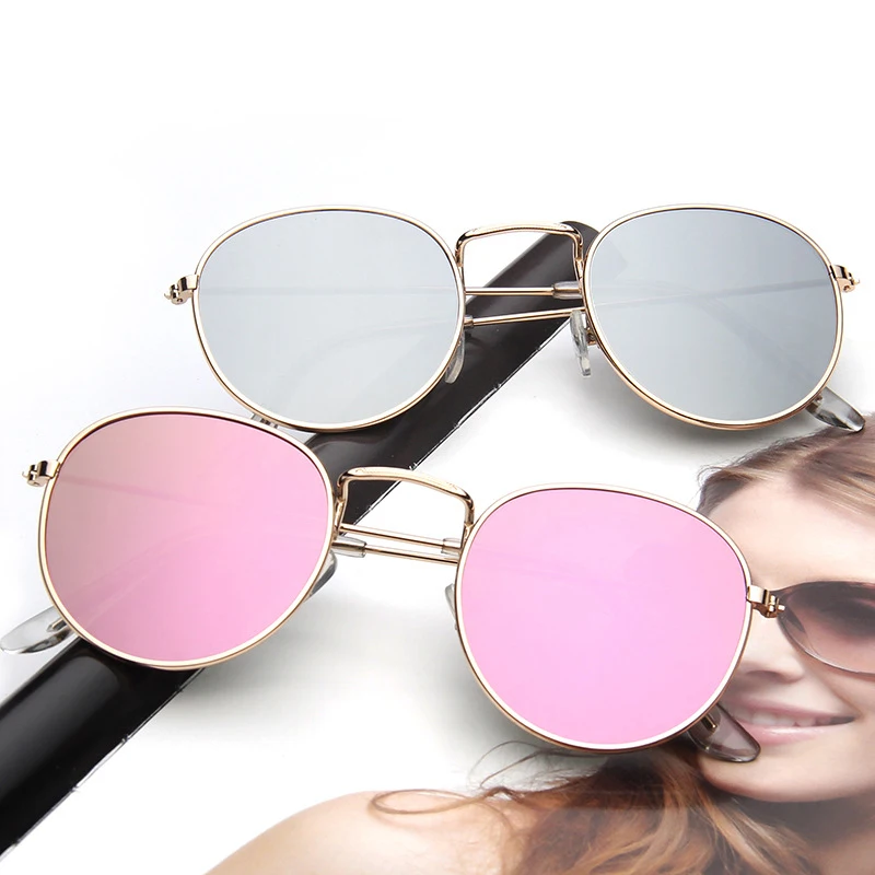 Metal Round Frame 3447 occhiali da sole wholesale Top quality latest UV400 round real glass lenses sunglasses unisex