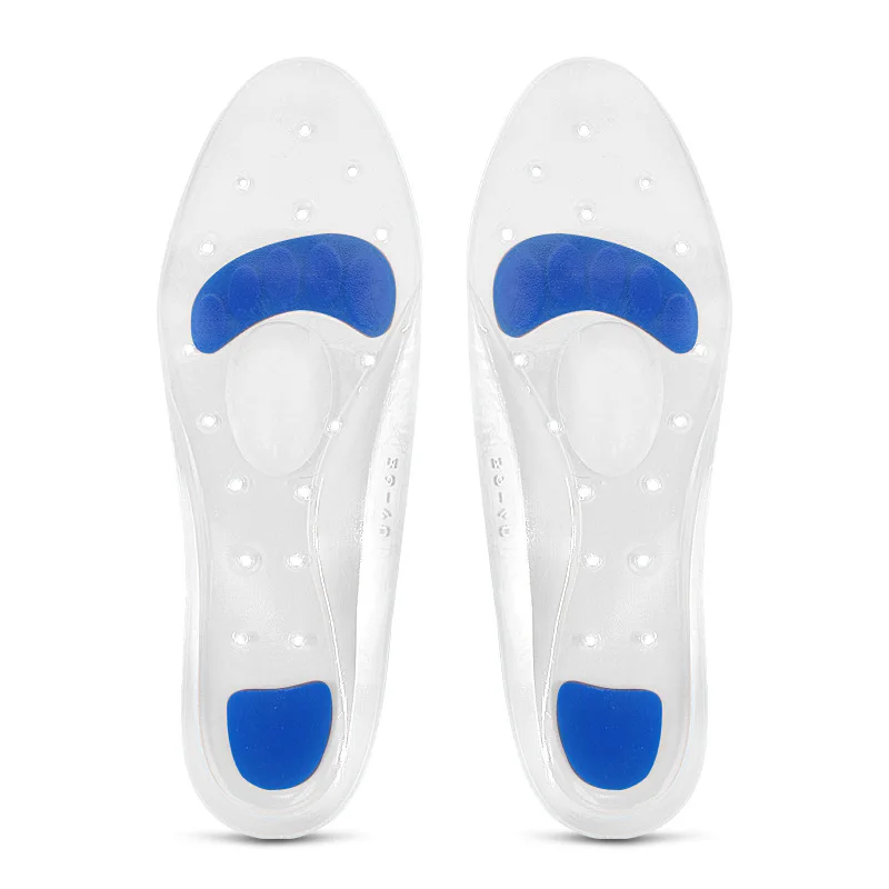 Transparent Real Silicone Insole Soft Shock Absorbing Full Padded Plantar Anti-Pain Arch Support Sports Massage
