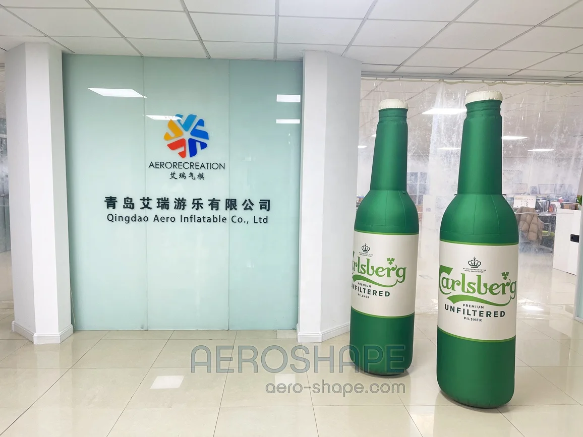 Customized giant airtight inflatable bottles for advertising for sale