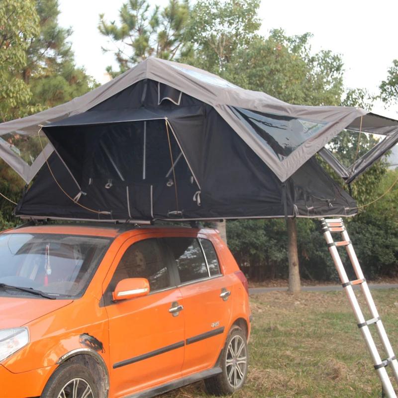 Складная палатка на крышу автомобиля с мягким корпусом для внедорожника 4x4 Алюминиевая опора 3 м хлопчатобумажная ткань кемпинга