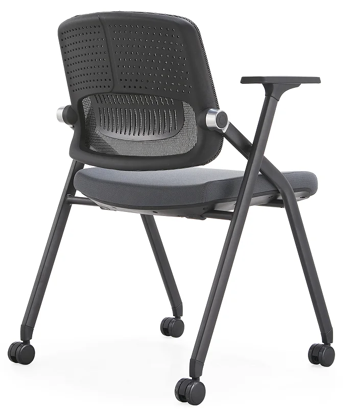 Ekintop Modern Stackable Metal School Training Chair Office Mesh Foldable Training Chair With Writing Tablet