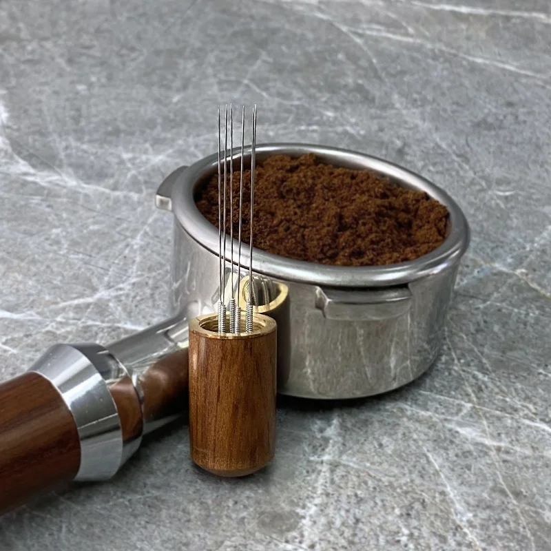 Special Hot Selling Beech Wood Material Barist Accessories Custom Needle Delonghi Distribution Tools Coffee Wdt Tool Espresso