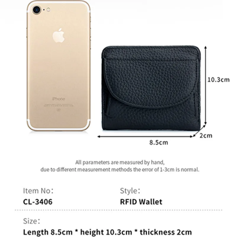 Women Wallet Genuine Leather Coin Holder Slim Mini Wallet with Coin Purse RFID Real Leather Cute Wallet for Women