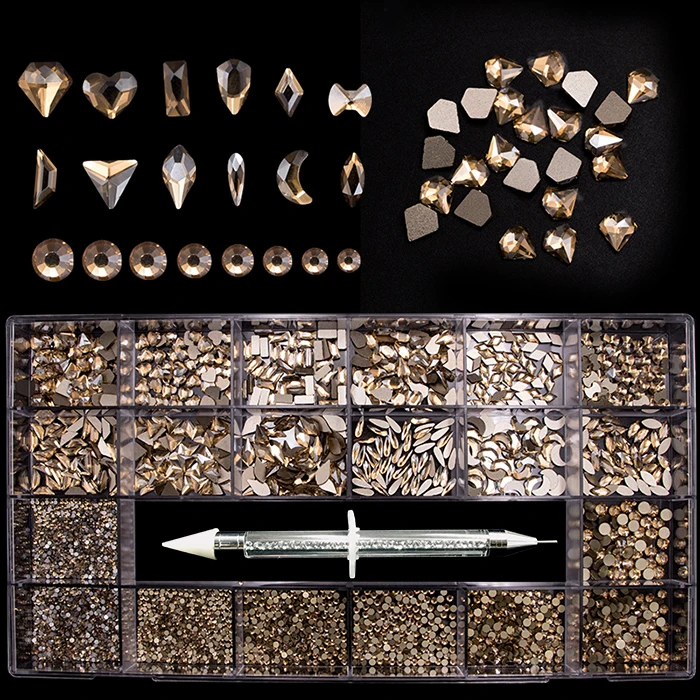 Блестящие Стразы для ногтей, подвески для ногтей, кристалл разной формы, Необычные плоские Стразы для ногтей