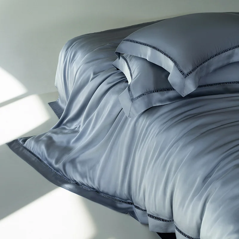 Комплект постельного белья из 100% эвкалипта Tencel Lyocell шелковистый мягкий и гладкий бамбуковый охлаждающий пододеяльник