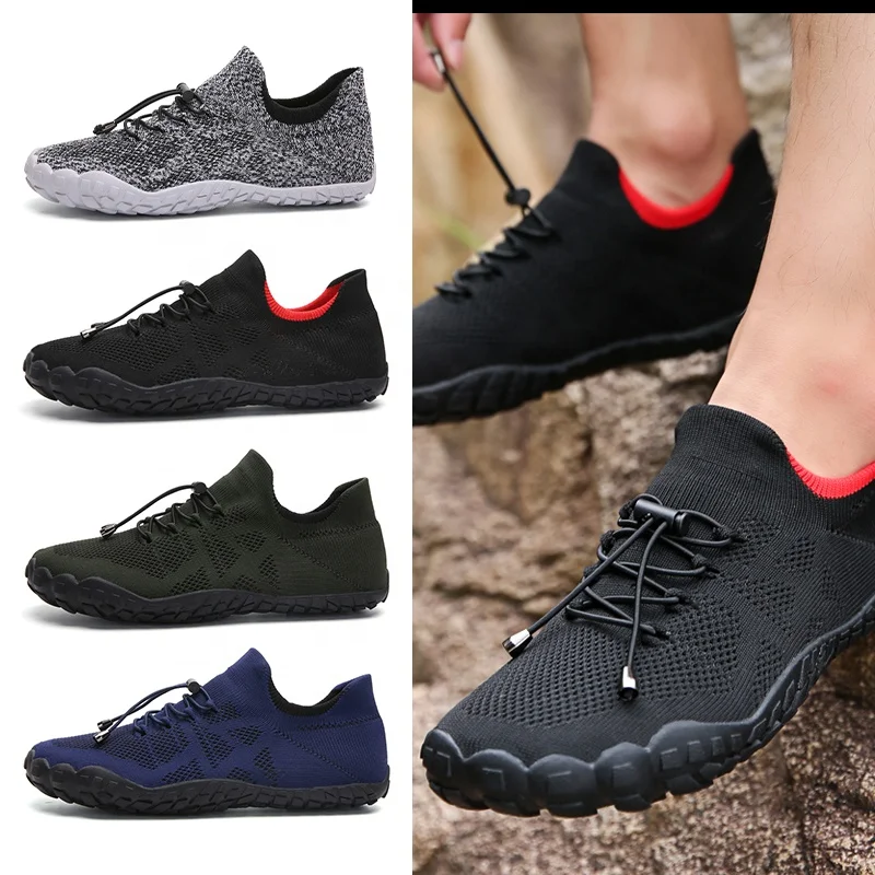 Fly Knit Breathable Outdoor Beach Pool Walking Sports Trail Wading Water Shoes Non Slip Minimalist Barefoot Running Shoes Men