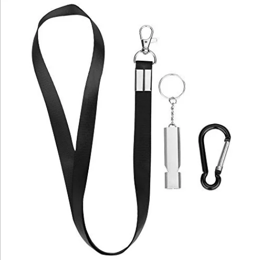 High quality double tube whistle keychain high frequency aluminum dog whistle set for pet
