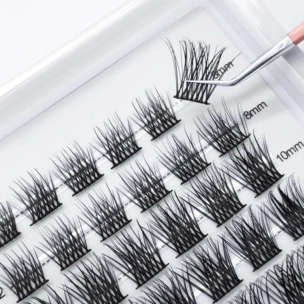 Wholesale Diy Lash Extensions Small Cluster Natural False Eyelashes Wispy Fluffy Grafting Segmented Cluster Lash Bond And Seal