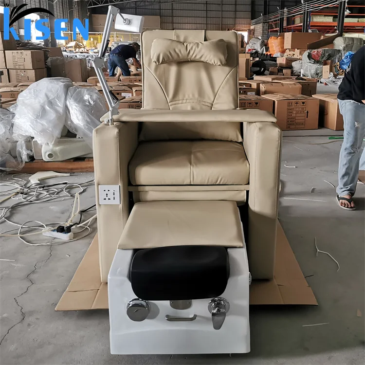 Kisen Hot Selling New Electric Manicure Pedicure Chair Basin With Light Surfing Function Suitable For Nail Salons