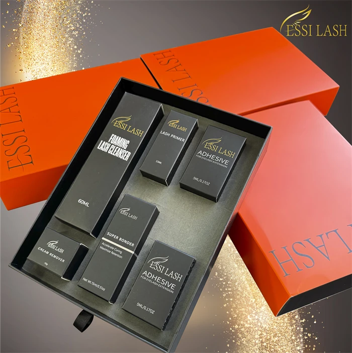 Korean High Quality Luxury Black Glue pesta as tray lashes Liquids Kit Packaging Custom Fast Strong Private Label  Eyelash Glue