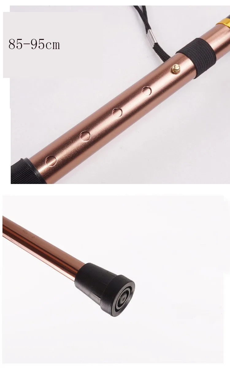 Adjustable Folding Walking Stick Aluminum Alloy Folding Cane Crutch Elderly Climbing Crutches