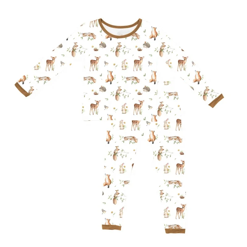 Custom Bamboo Pajamas Baby Checkered Bamboo Pajamas for Kids Boys