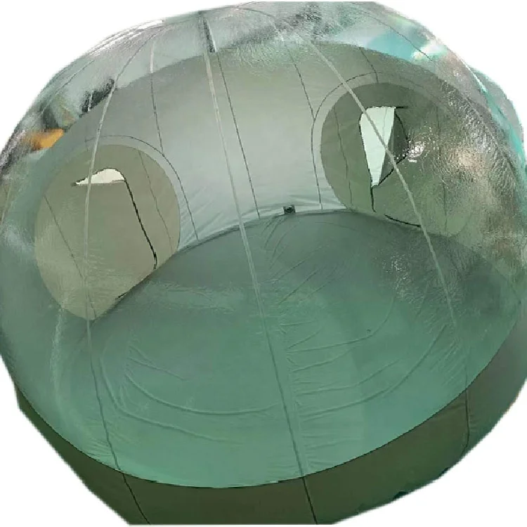 Inflatable commercial grade PVC clear ECO dome camping bubble tent W/Fan