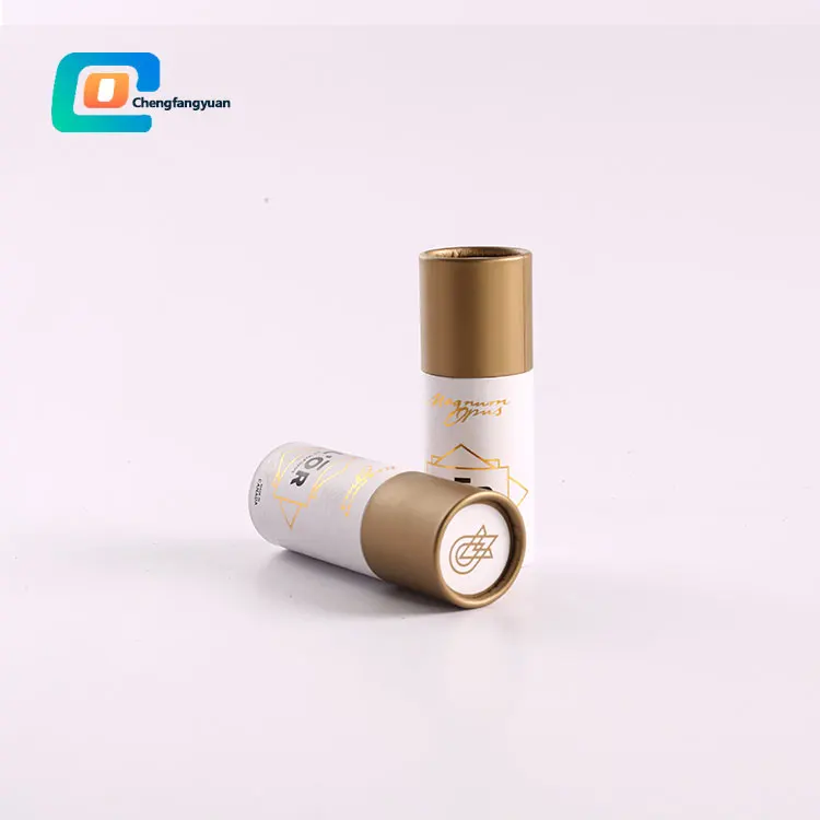 Custom paper cylinder cosmetics tube tin sure deodorant container can eco friendly circular box packaging lip gloss tube