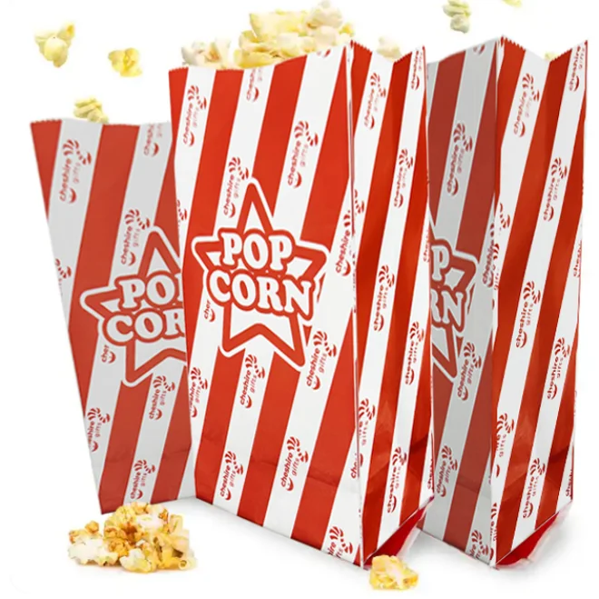 Custom logo printed wholesale eco friendly Kraft Pape stand up popcorn packing bag with tin tie Baking microwave bag for popcorn