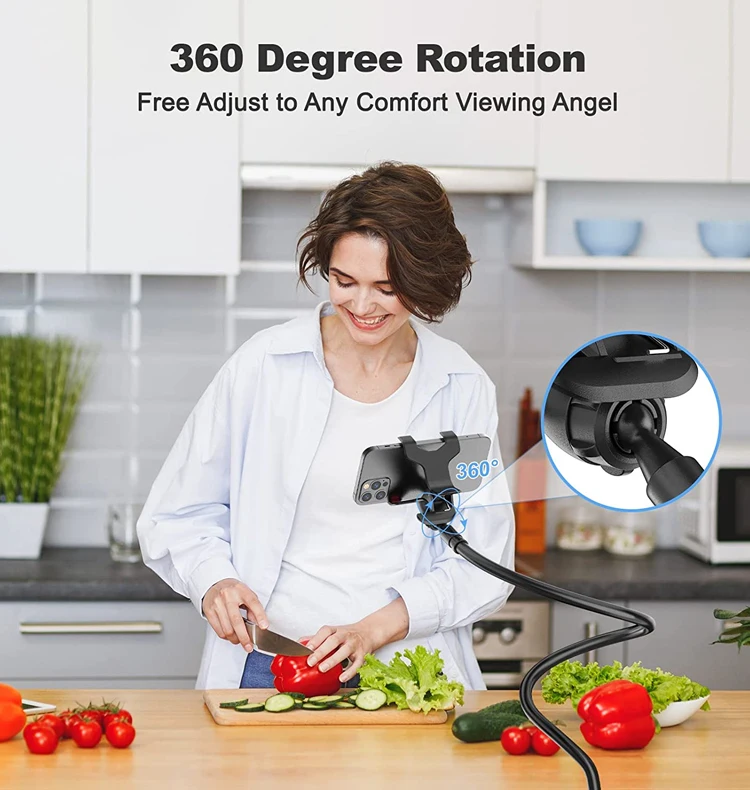 Adjustable Desktop Phone Holder Bed Post Clip Lazy Scalable Flexible Rotatable Tablet Gooseneck Mount Bed Phone Holder for iPad