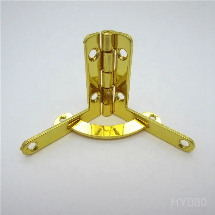 Factory supply high quality 90 /105 degree shiny gold quadrant hinge for wooden boxes