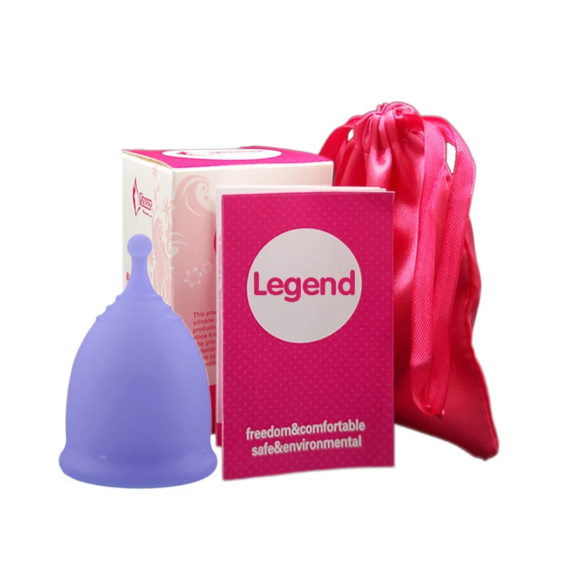 Бесплатный образец, оригинальная однотонная упаковка цилиндра менструальной чаши, дрирегавель оптом, Coupe Menstruelle силикон