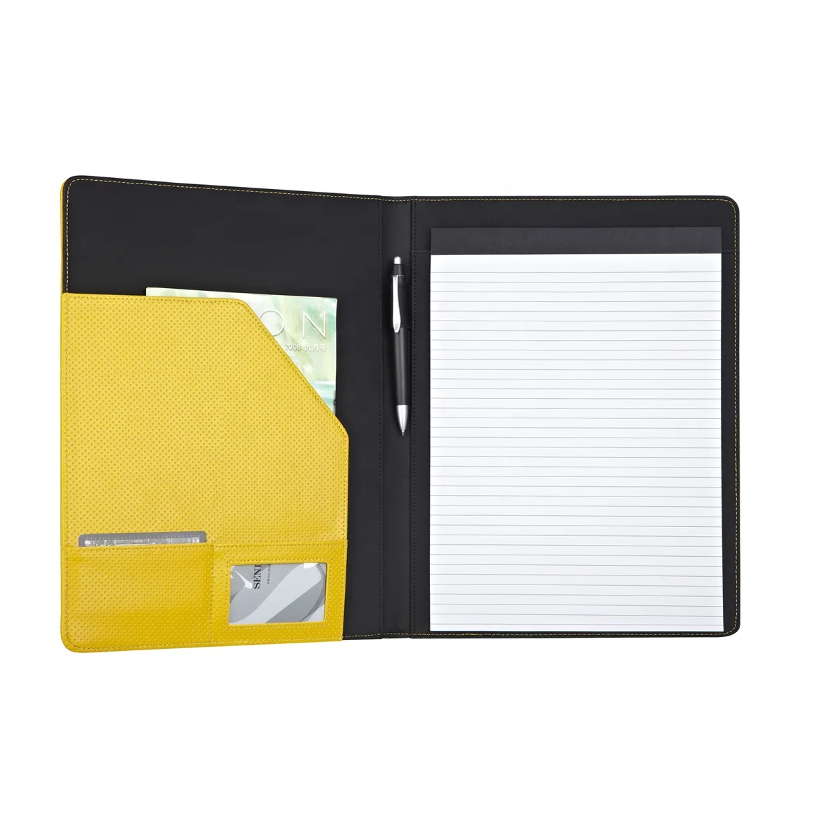 A4 Hot-Used PU Leather Business Organizer Portfolio Folder with Notebook Binder Pocket and File Storage-for Busy Professionals