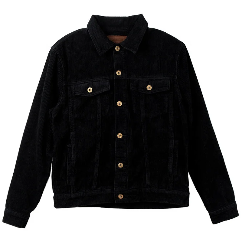 OEM Custom Wholesale Mens Corduroy Trucker Jacket Mens Overalls Vintage Cordoroy Coat
