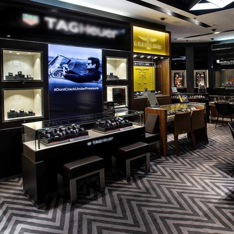 Торговый киоск ювелирные часы современный витрина для витрины со светодиодными лампами