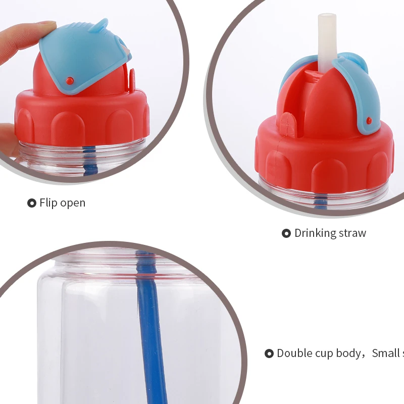 ODM/OEM Food Grade Eco-Friendly Double Wall Insulated 280ml BPA Free Plastic sublimation Kids Water Bottle With Straw