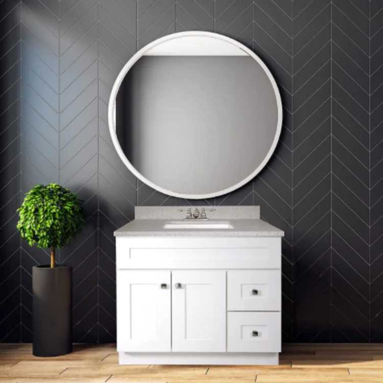 Modern MDF Wall Mounted Designer Cabinet Bathroom With Sink Vanity Two Drawers Bath Cabinets Painting Wooden Bathroom Vanities